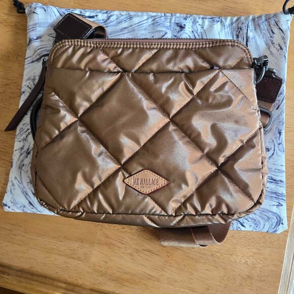 MZ Wallace Tiger Eye Pearl Quilted Bowery Crossbody - Picture 2 of 4